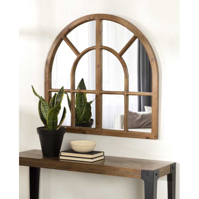 Kate and Laurel Arch Solid Wood Wall Mirror | Wayfair